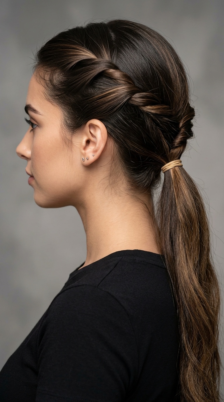 Triple Twisted Low Ponytail