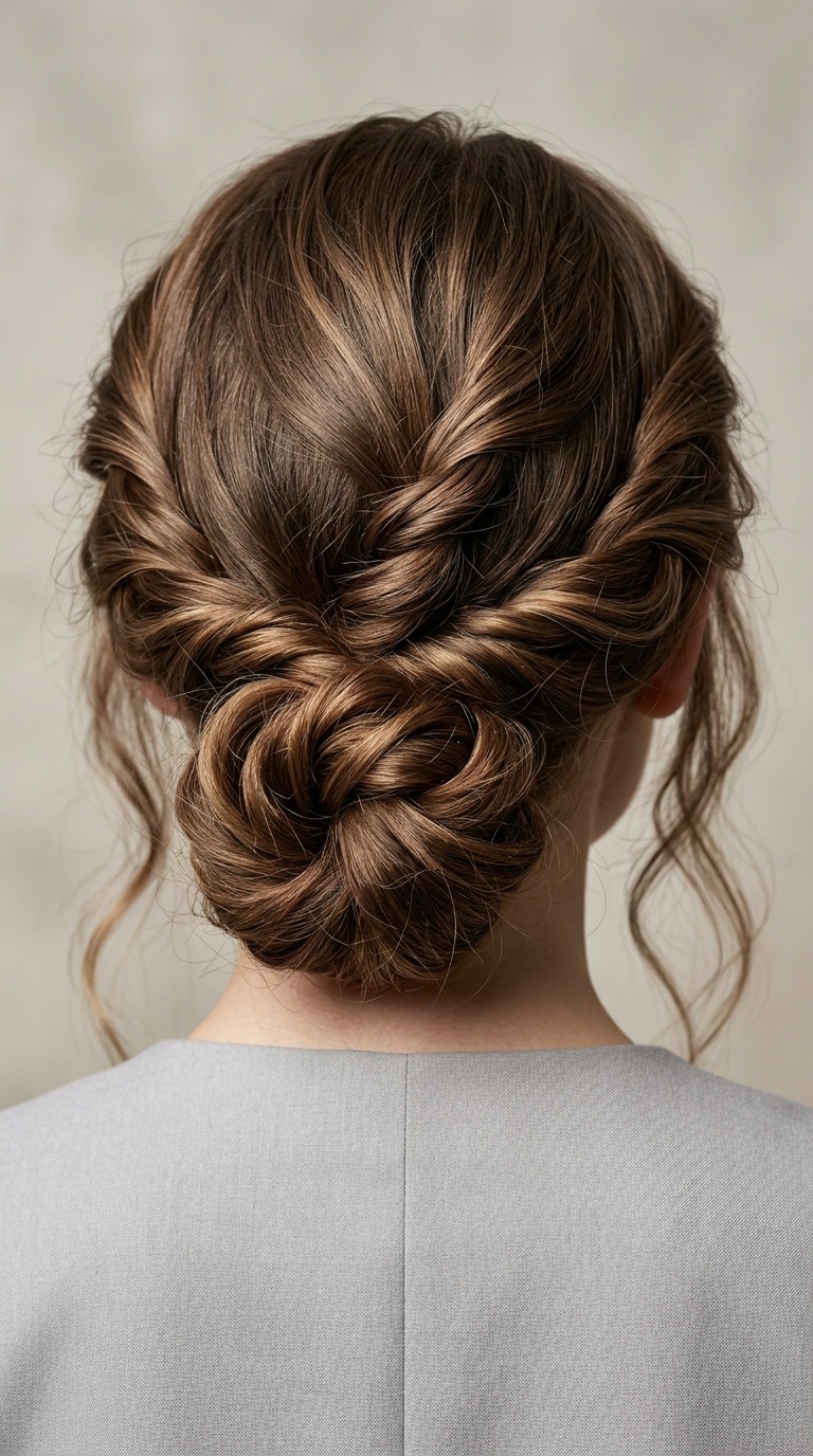 Triple Twisted Low Updo