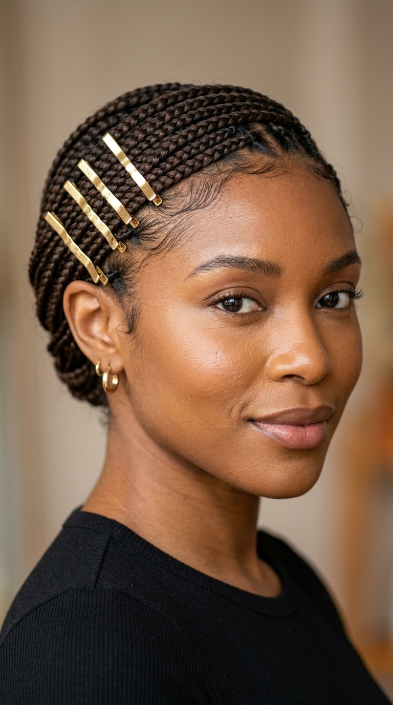 Tucked-Back Bobby Pin Look