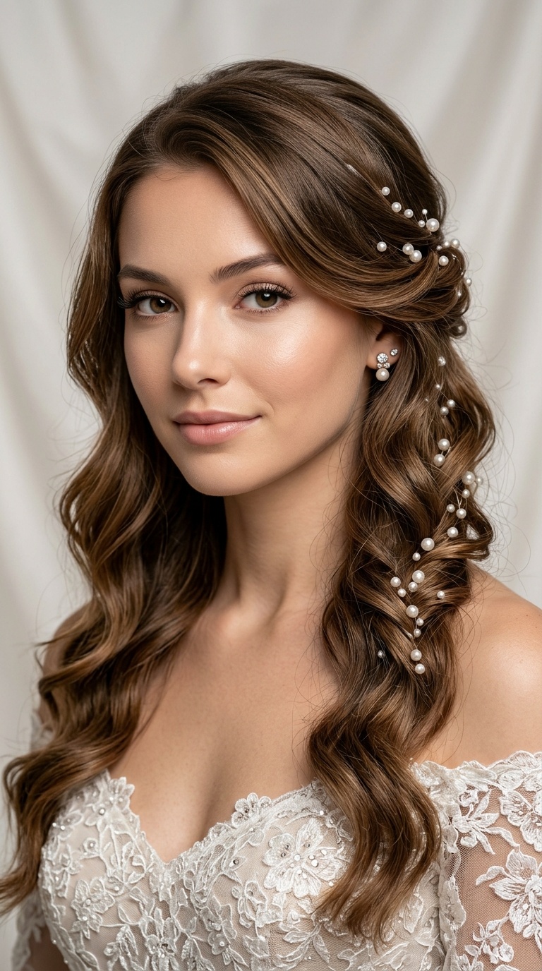 Tucked-Back Pearl Accents