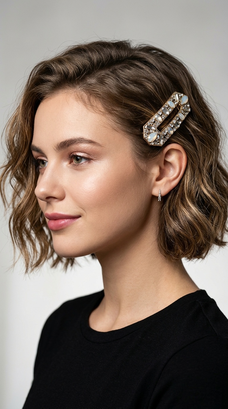 Tucked Ear with Statement Barrette