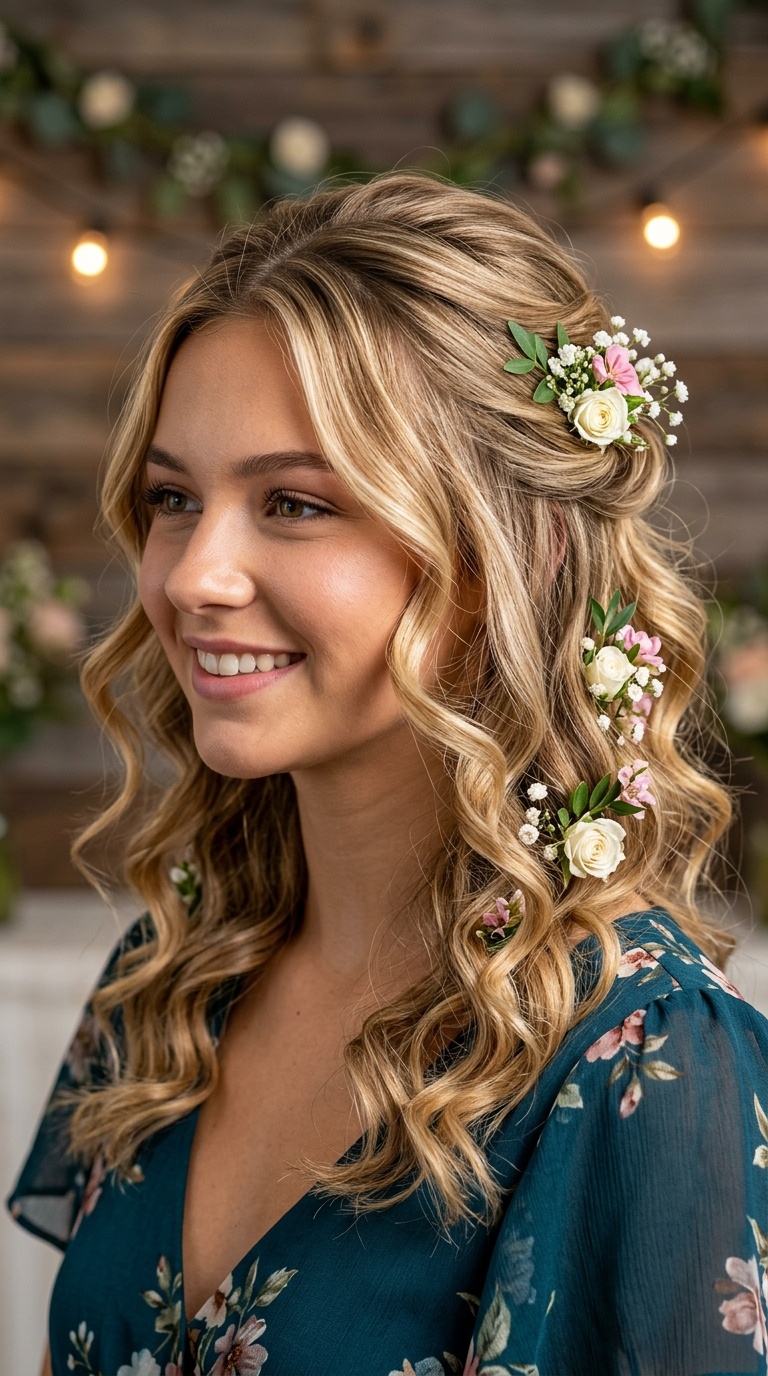 Tucked Floral Half-Up