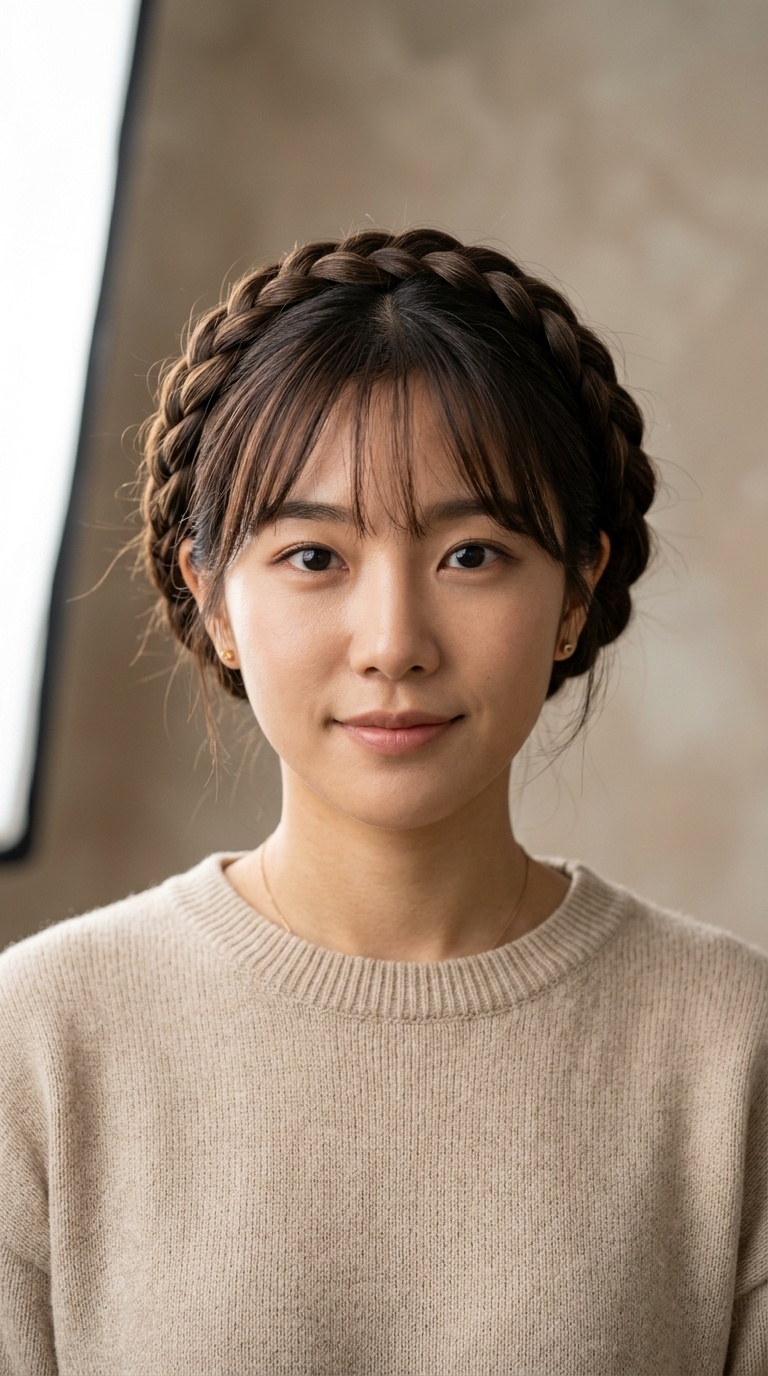 Tucked-In Milkmaid Braids