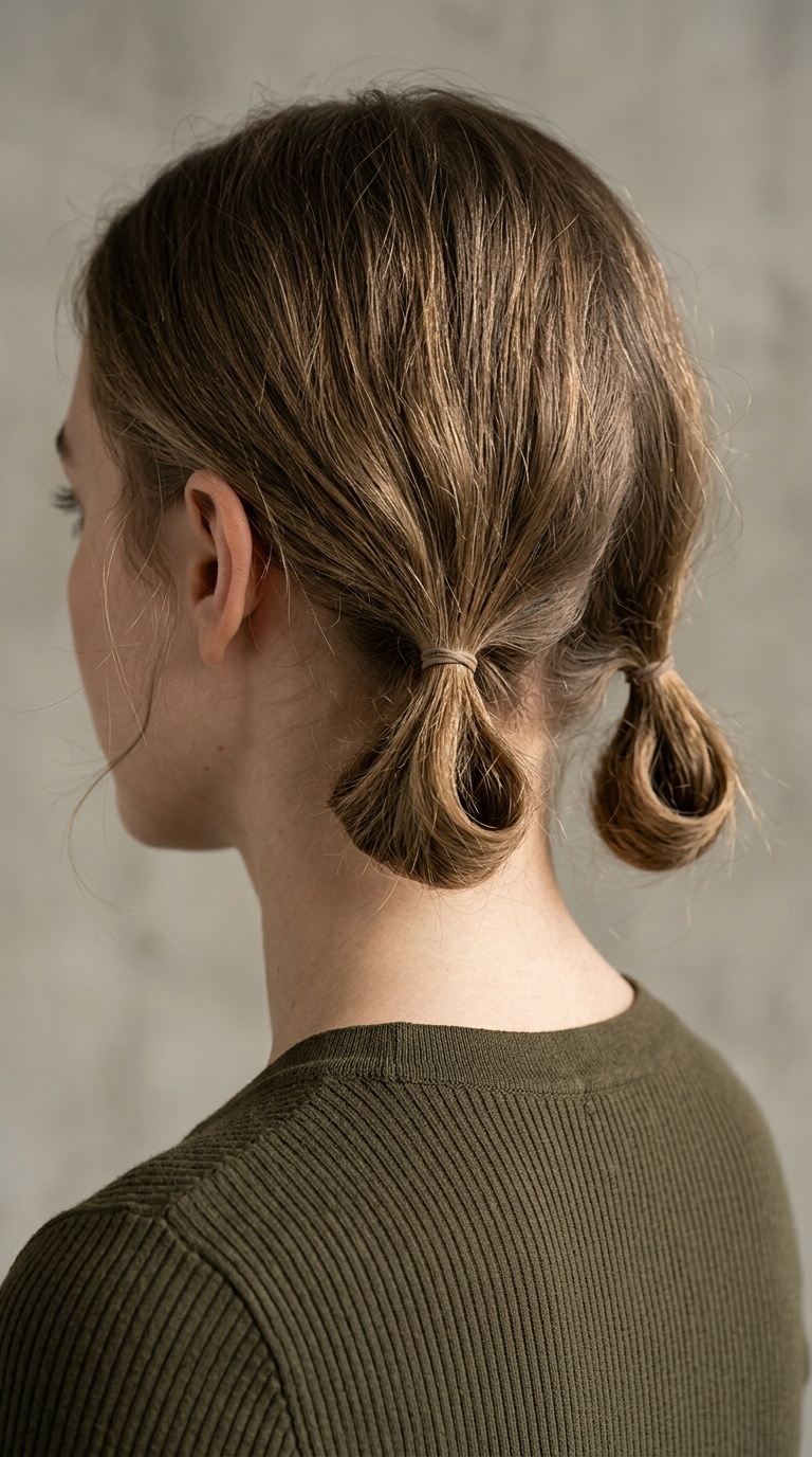 Tucked Low Pigtails