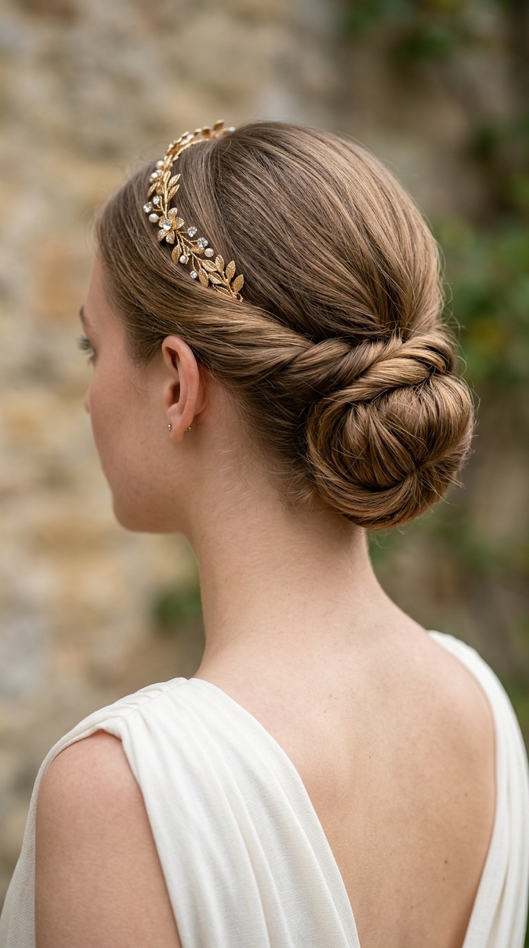 Tucked Nape Chignon for Short Hair