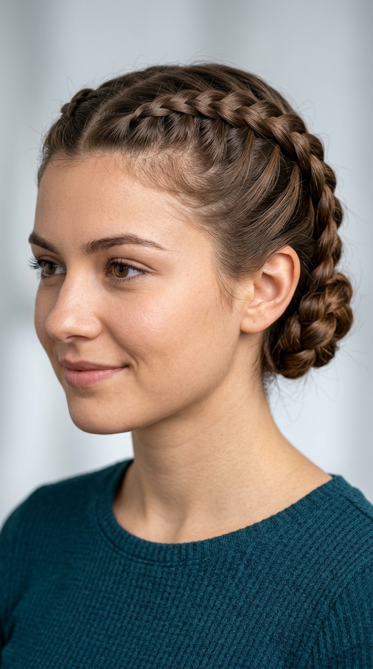 Tucked-Under Dutch Braids