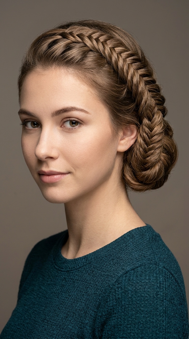 Tucked-Under Fishtail Braid
