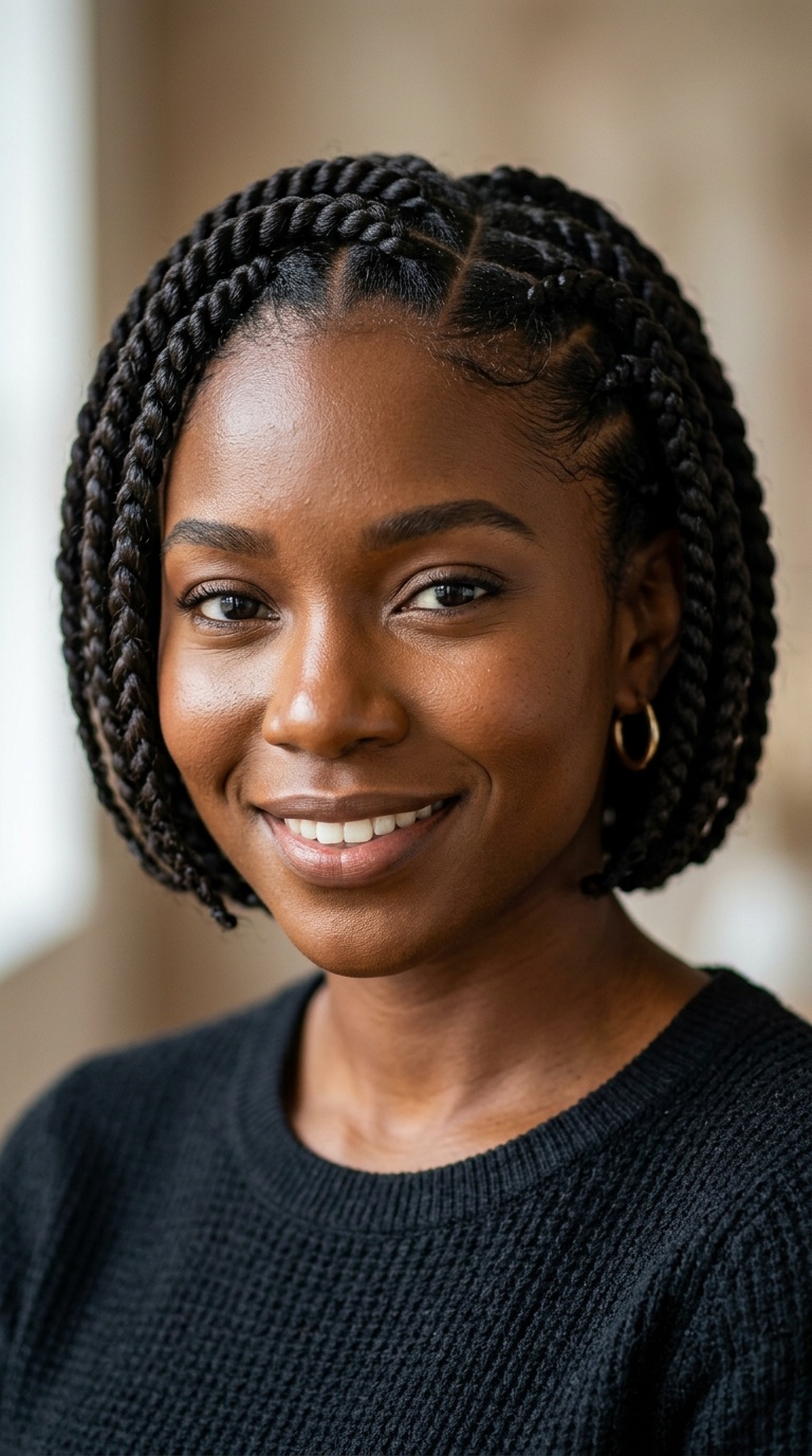 Tucked-Under Flat Twist Bob
