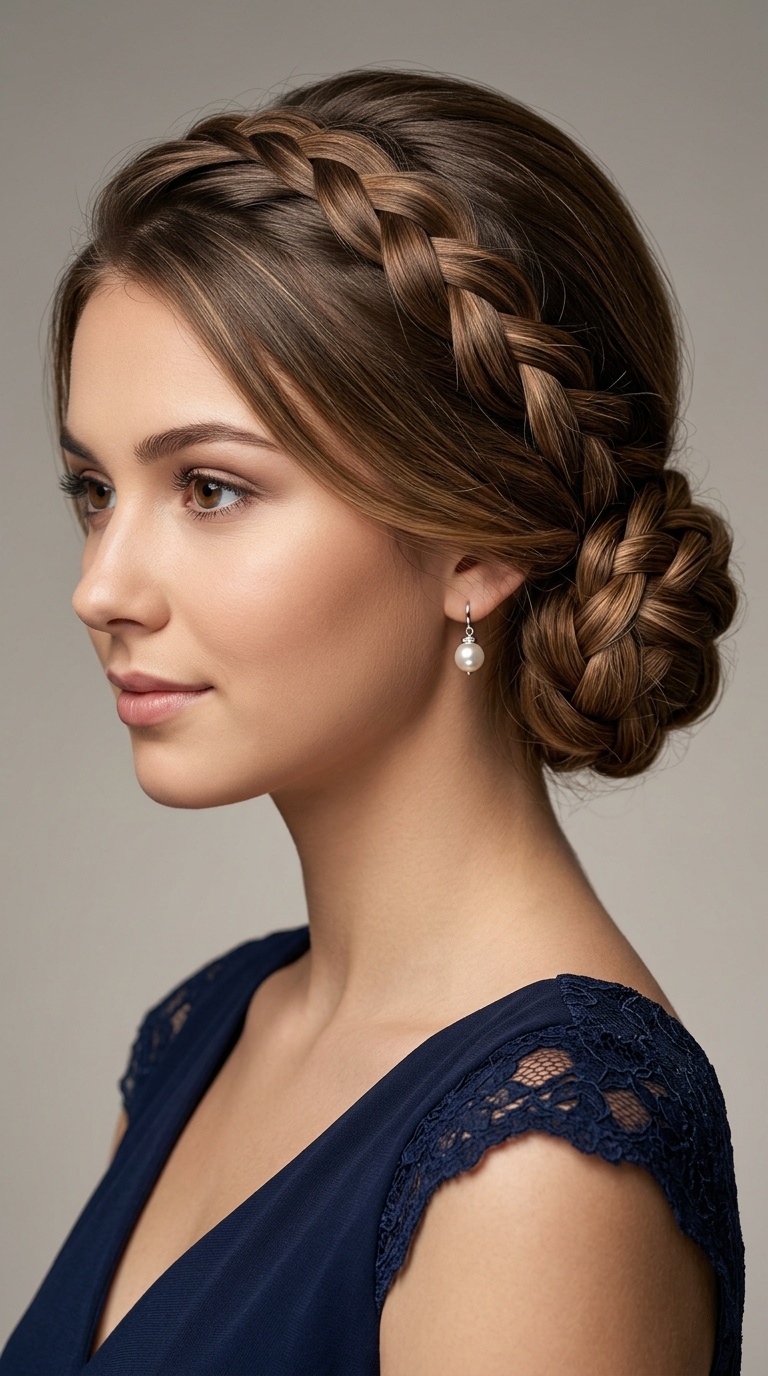 Tucked Under Triple Braid Chignon