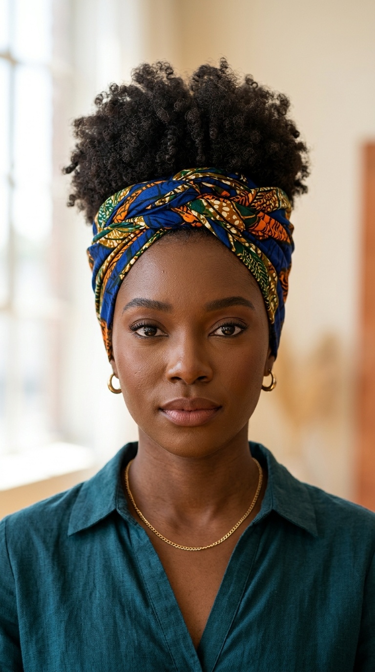 Turban-Wrapped Front Puff