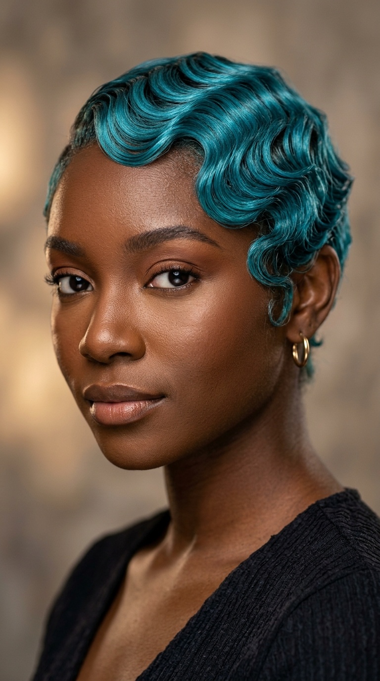 Turquoise Finger Waves