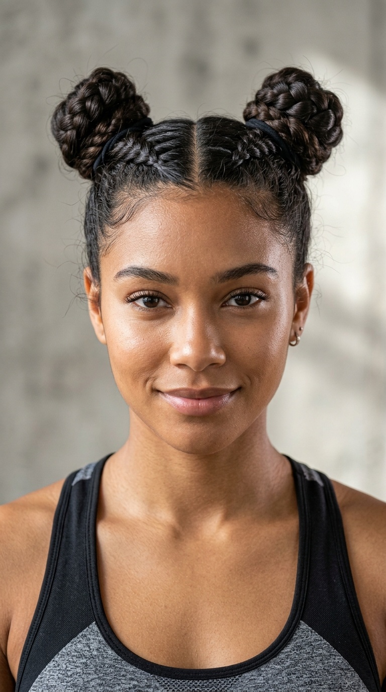 Twin Braided Buns (Space Buns)