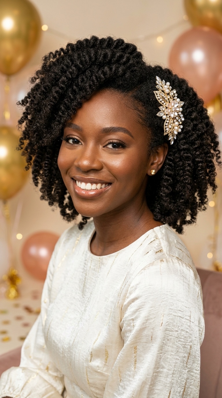Twist-Out with a Decorative Side Clip