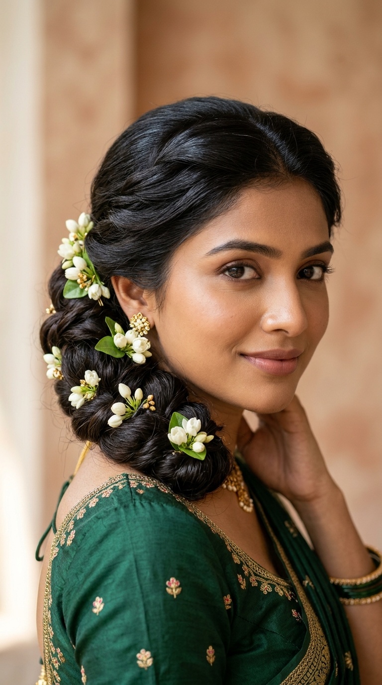 Twisted Chignon with Jasmine Pins