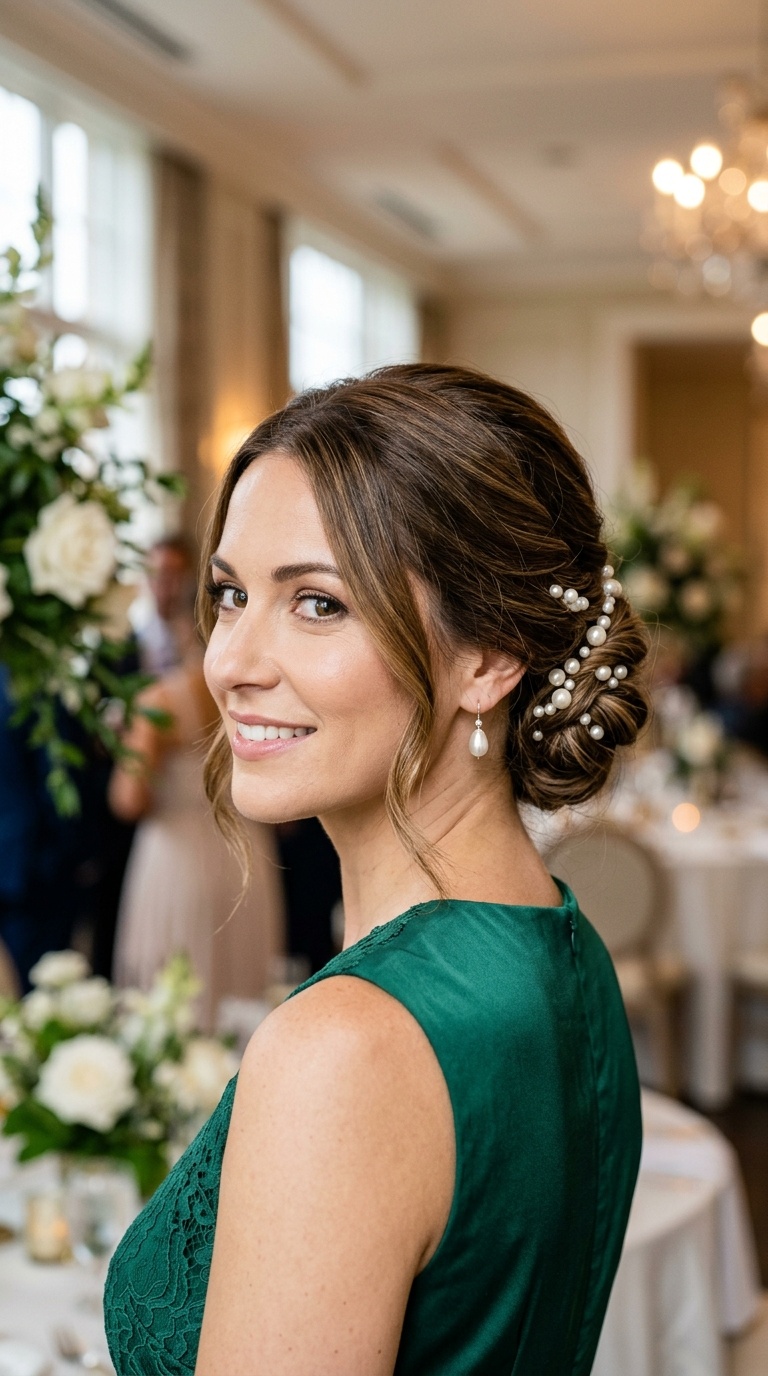 Twisted Chignon with Pearl Accents