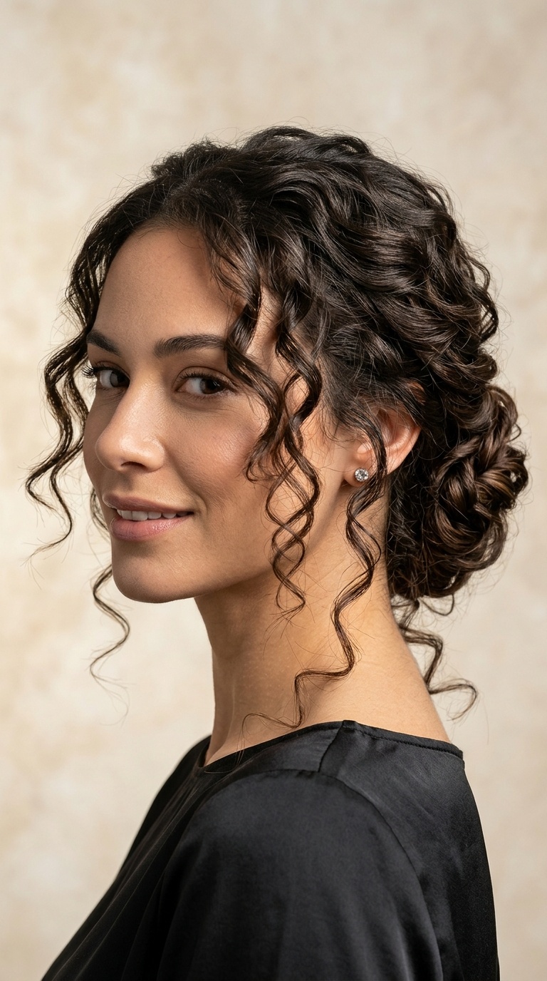 Twisted Chignon with Tendrils