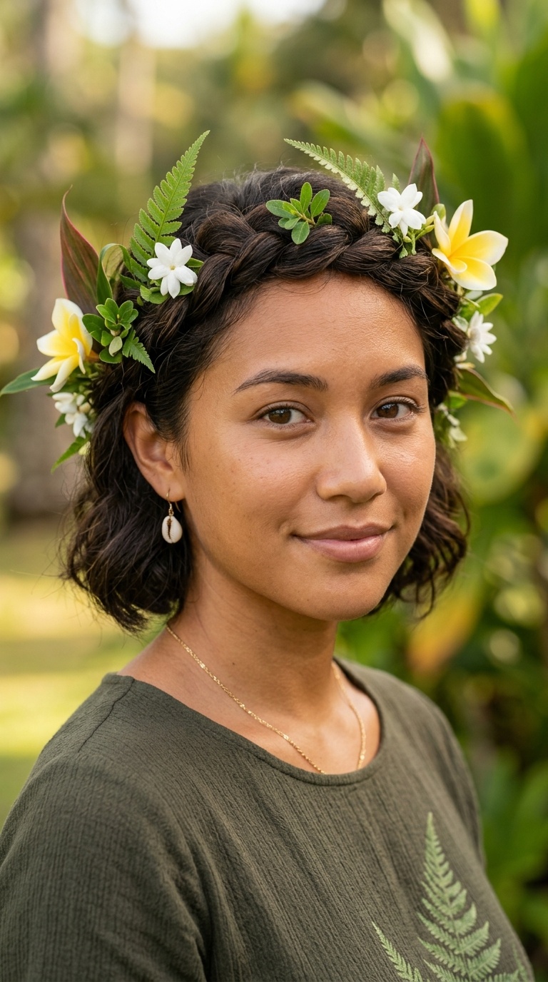 Twisted Crown with Fresh Foliage