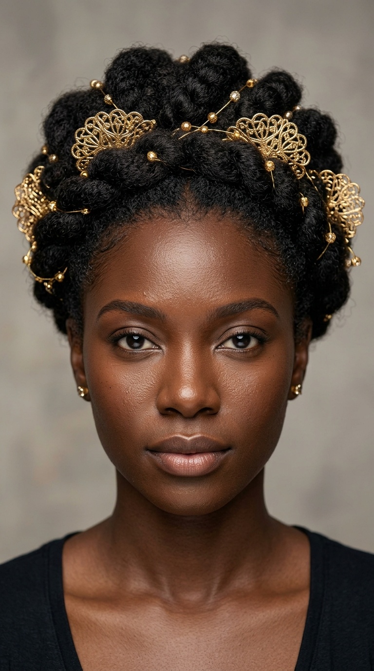 Twisted Crown with Gold Filigree Accessories