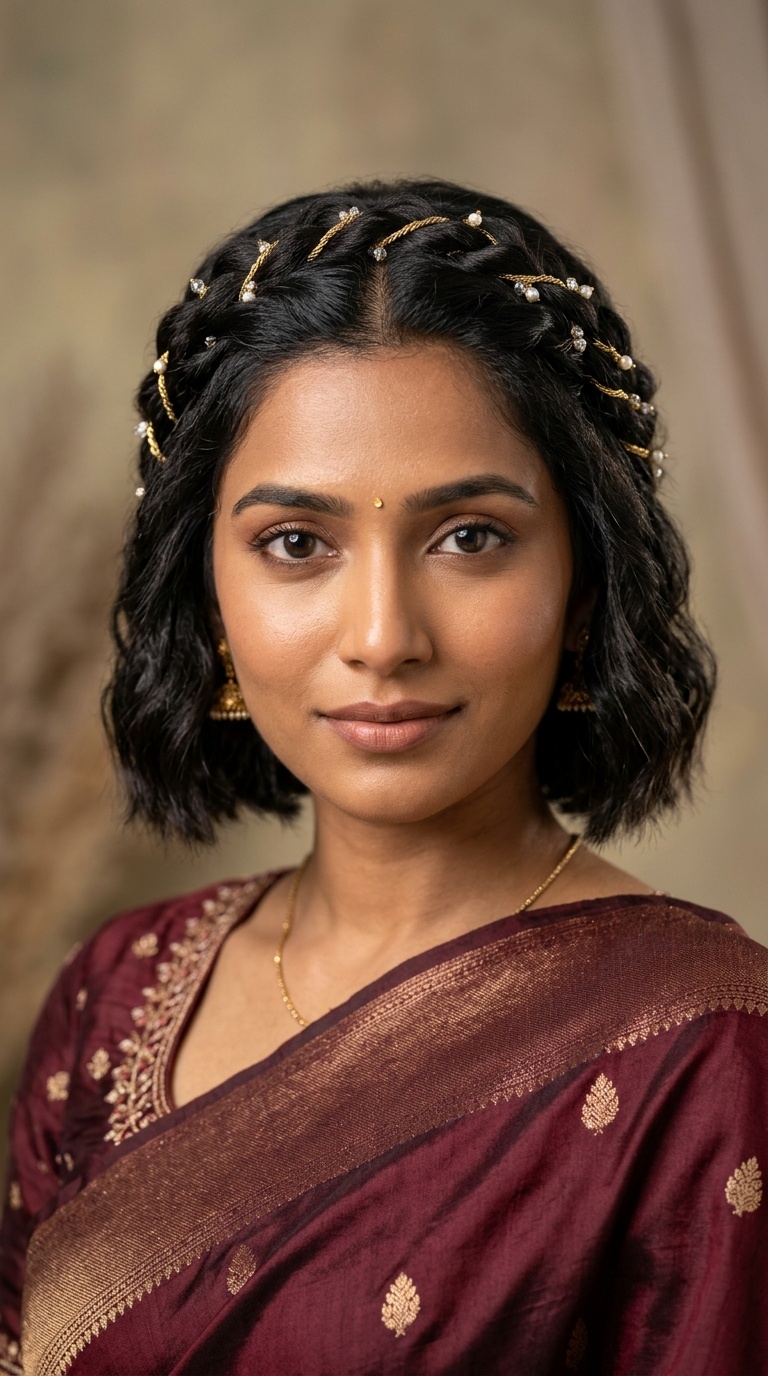 Twisted Crown with Gold Thread