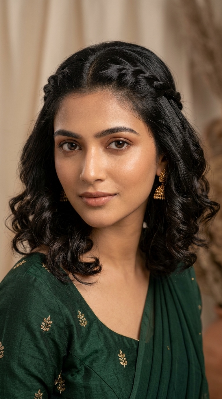 Twisted Crown with Loose Curls