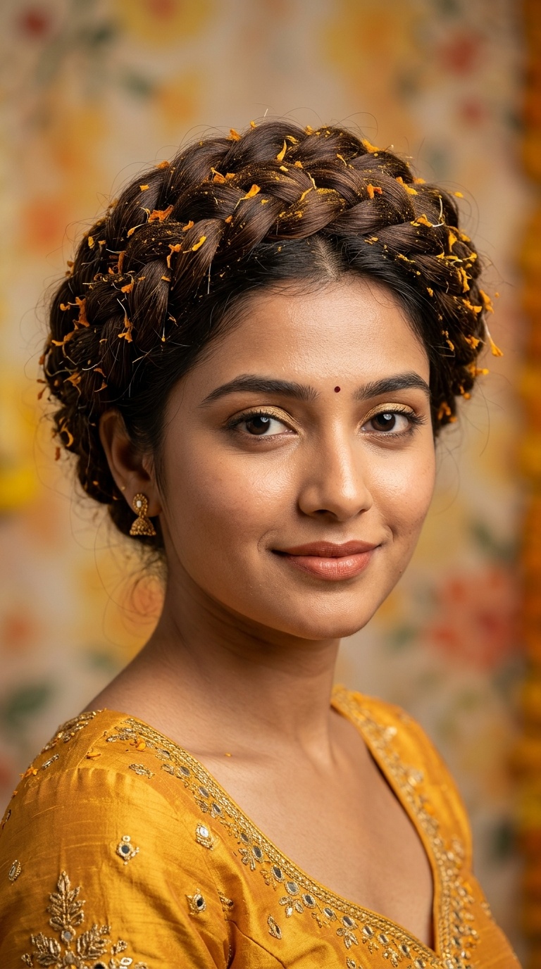 Twisted Crown with Marigold Petal Dusting