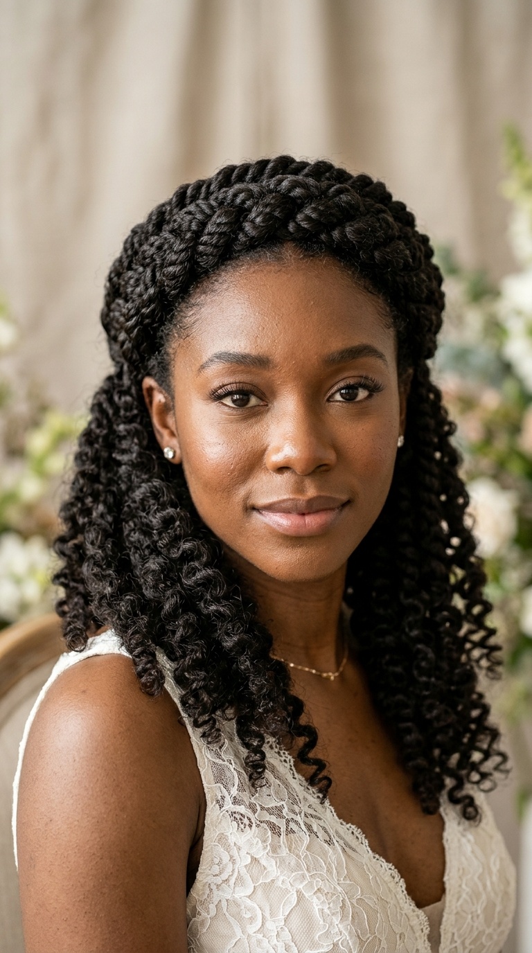 Twisted Crown with Natural Curls