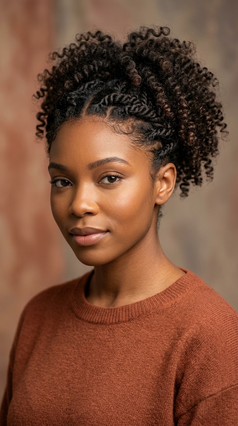 Twisted Front with Curly Volume