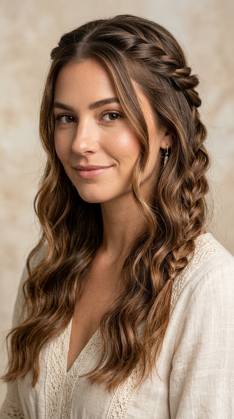 Twisted Half-Up Boho Style