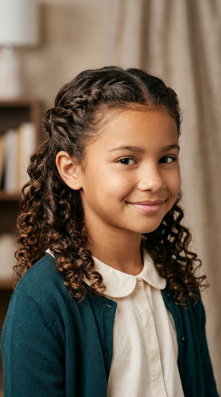 Twisted Half-Updo with Curls