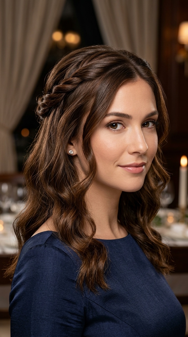 Twisted Halo Half-Up Style