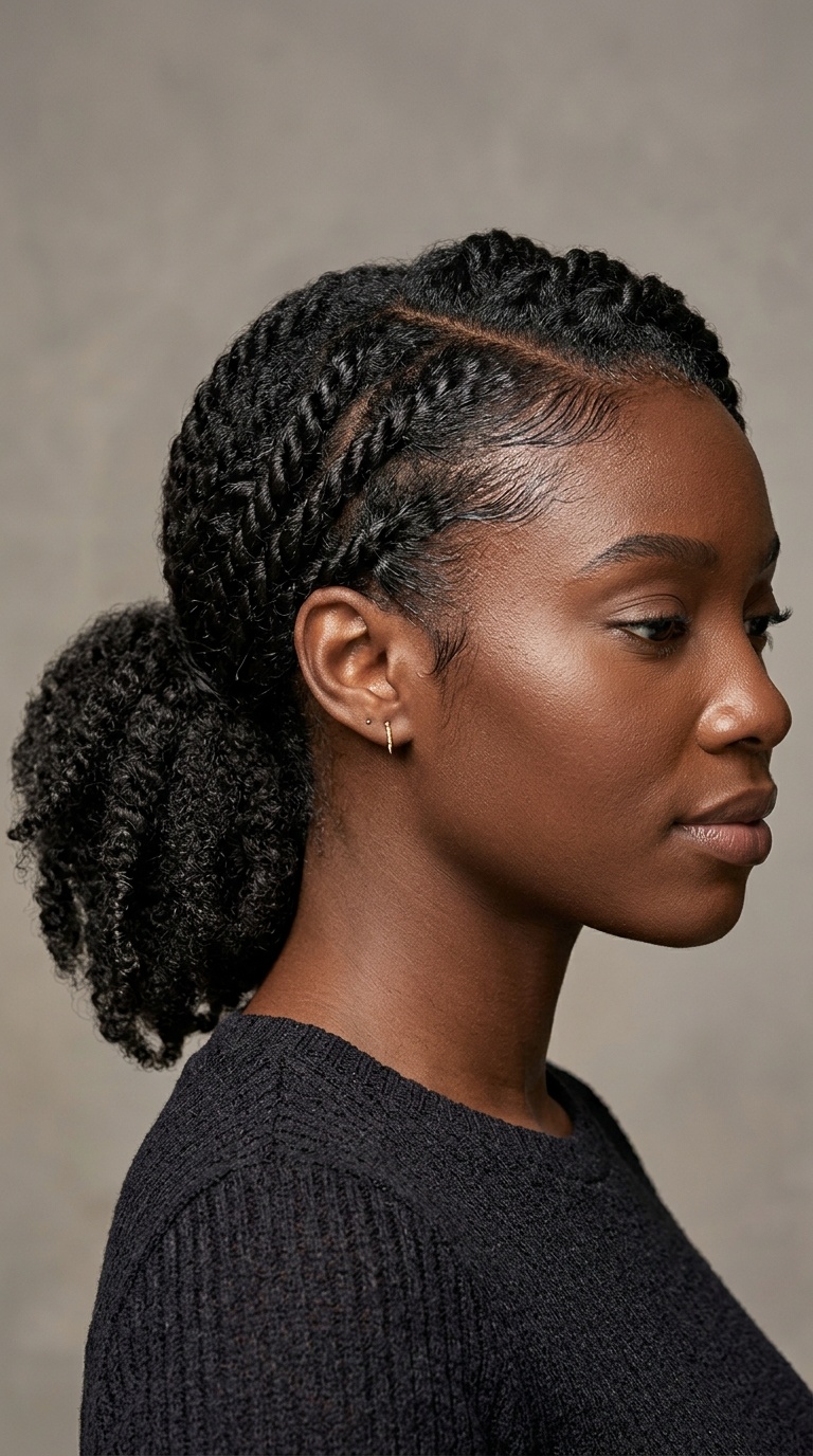 Twisted Low Ponytail for Texture