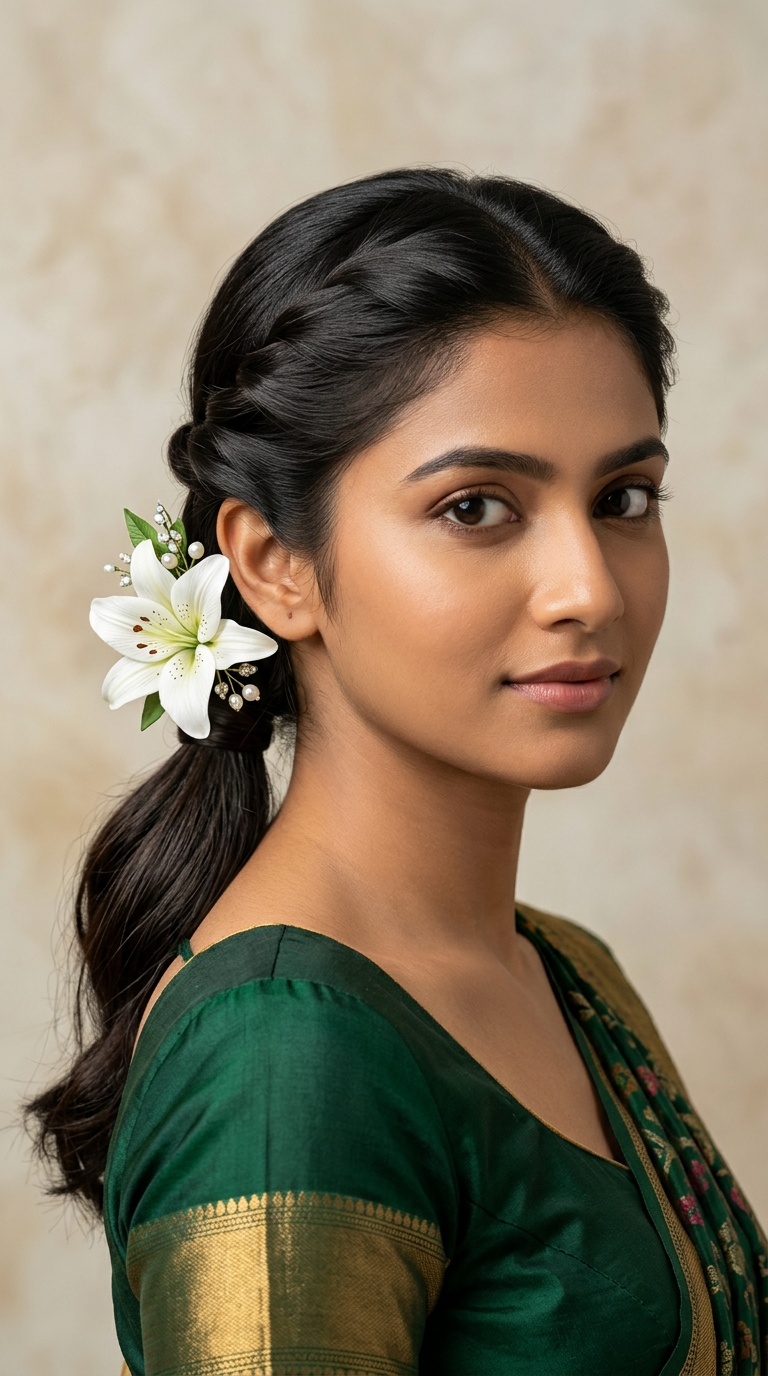 Twisted Low Ponytail with Lily Clip