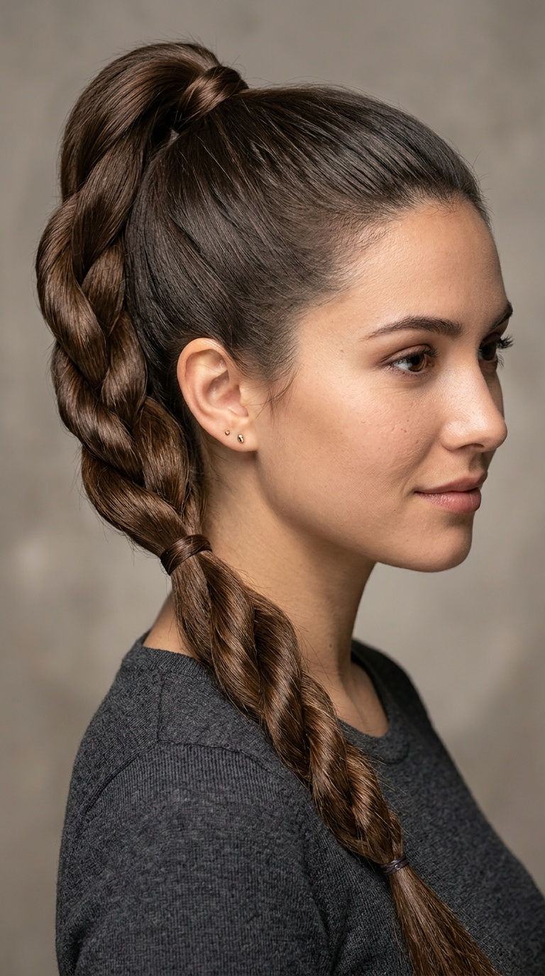 Twisted Rope Braid Ponytail