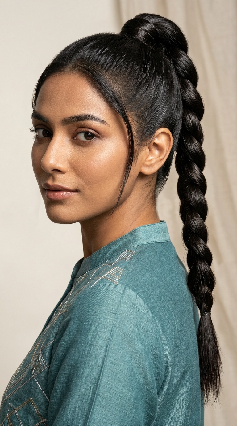 Twisted Rope Braid Ponytail