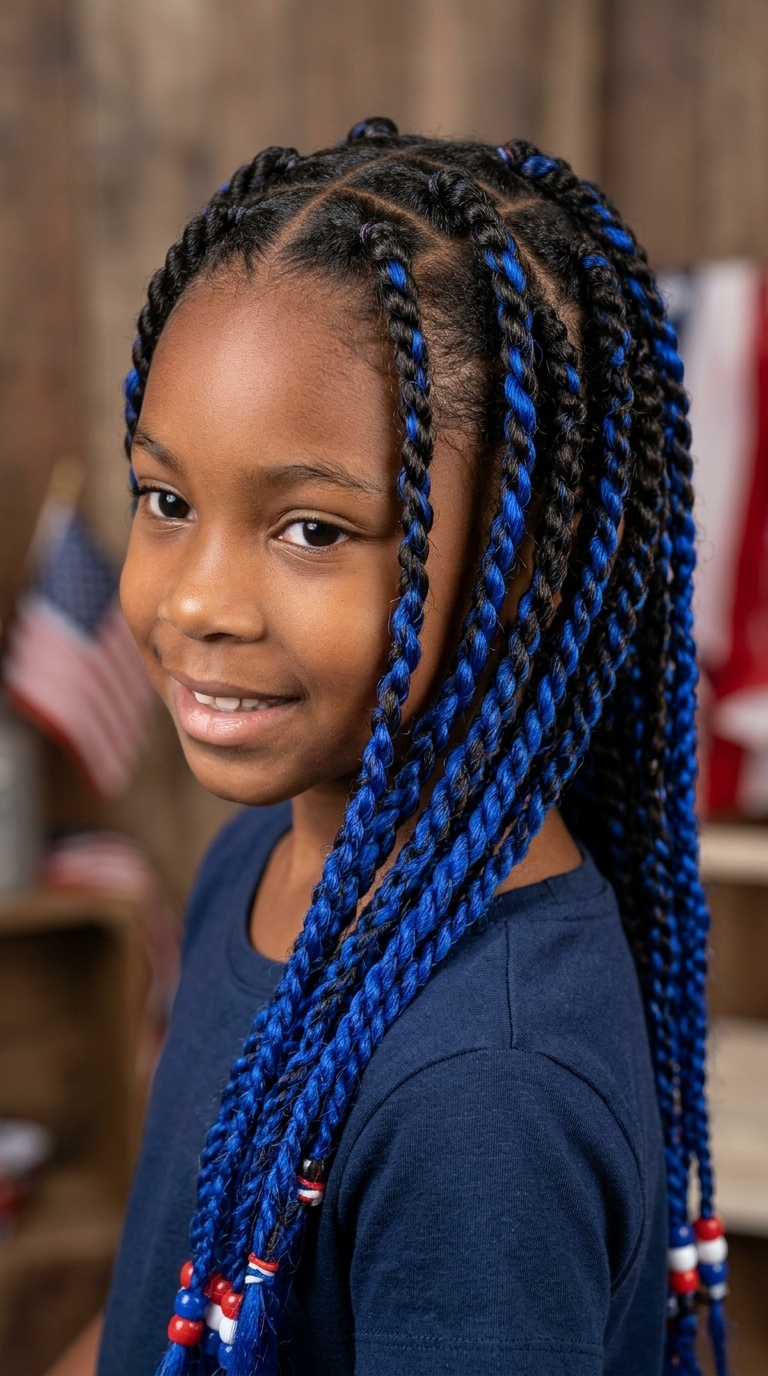 Twisted Rope Braid with Blue Extensions