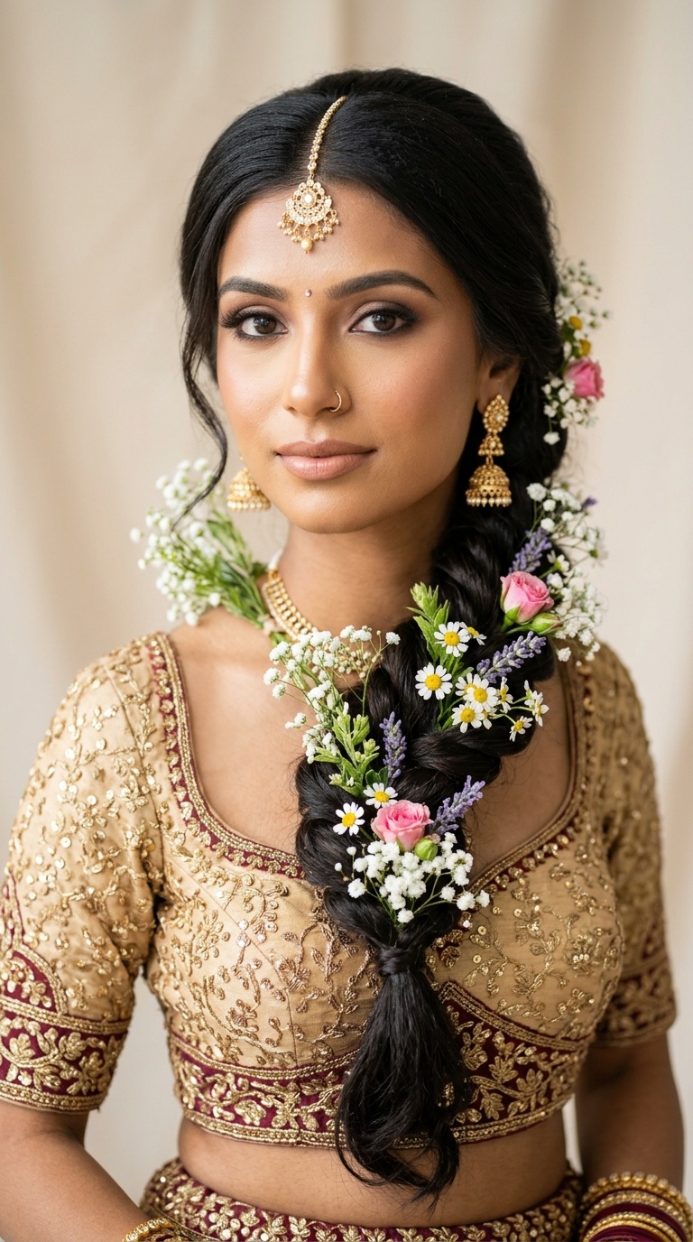 Twisted Rope Braid with Wildflowers