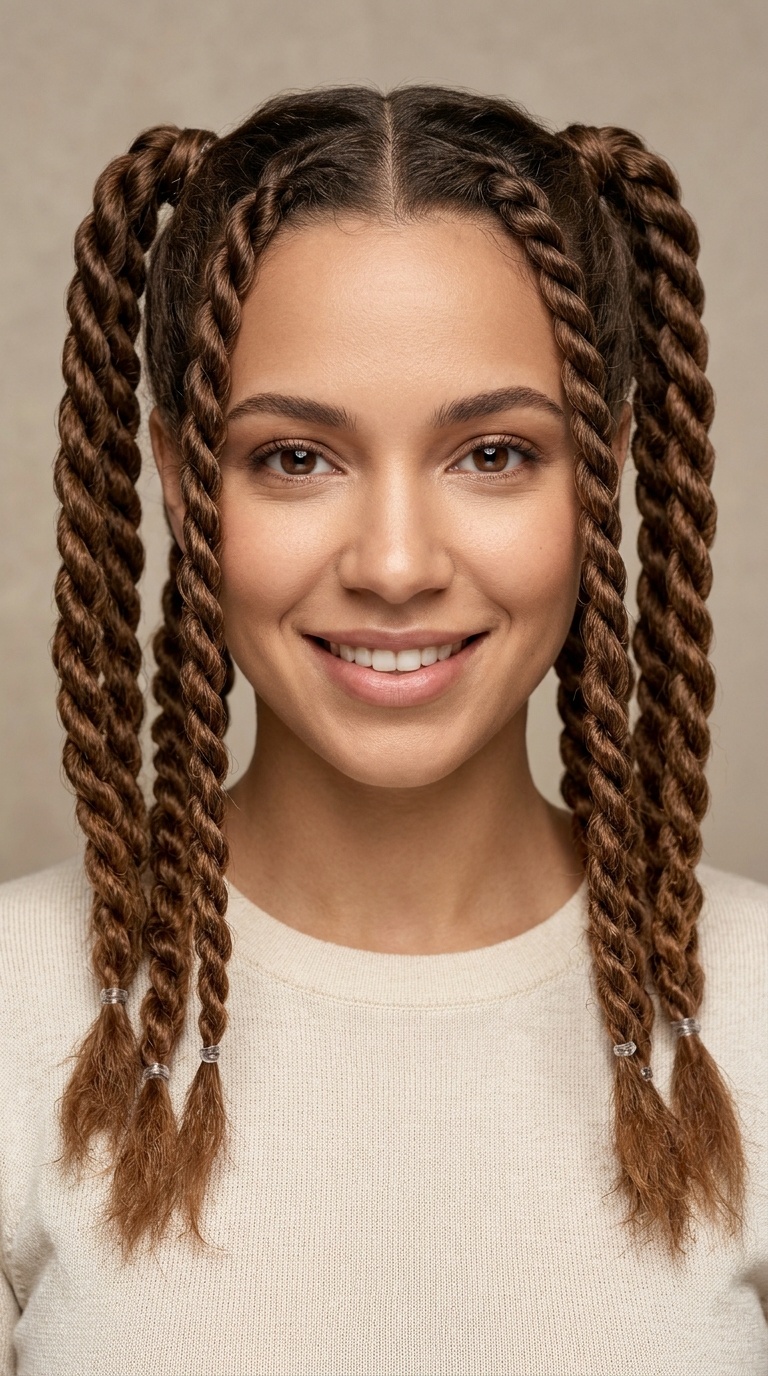 Twisted Rope Pigtails