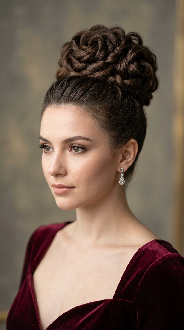 Twisted Rose High Bun