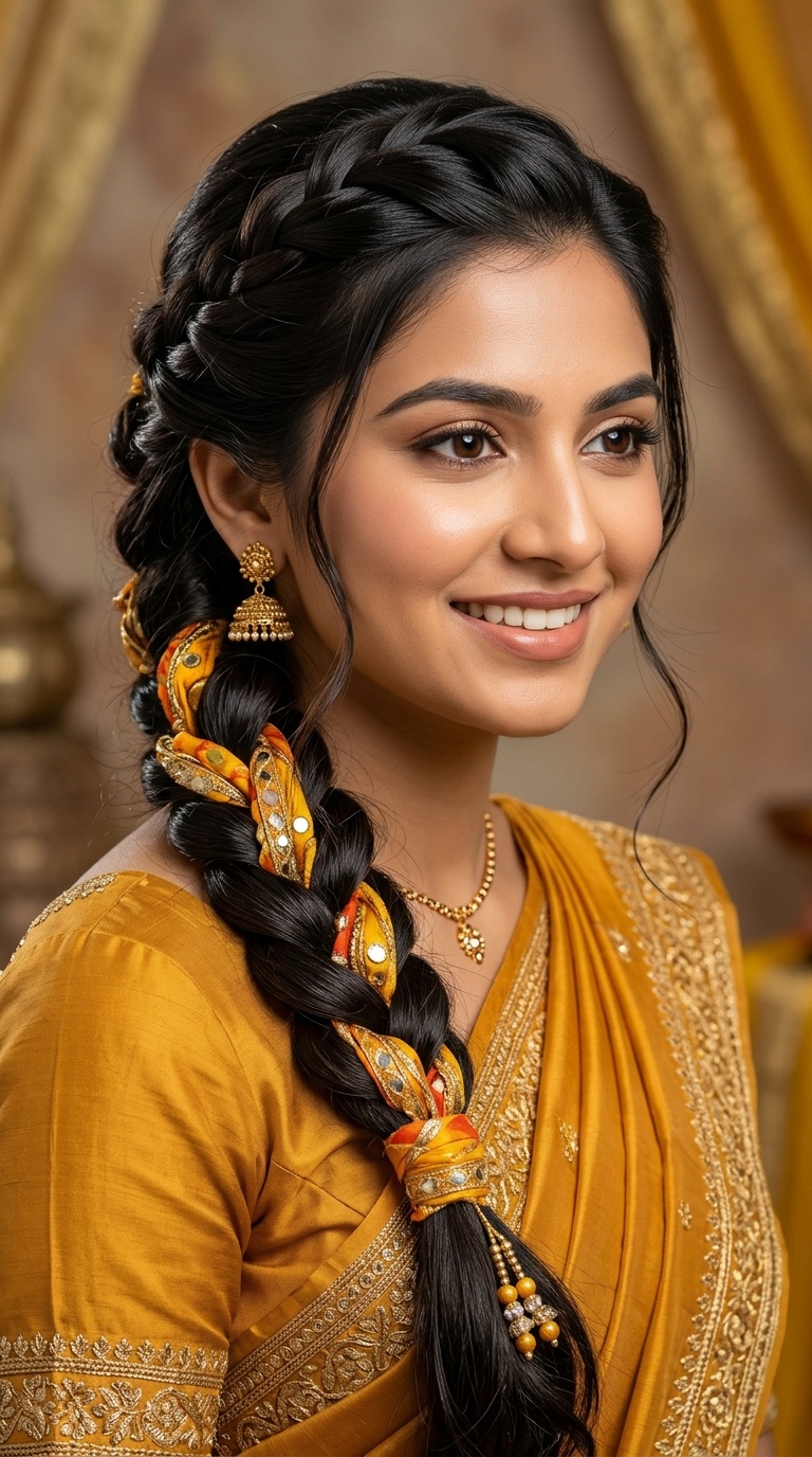 Twisted Side Braid with Parandi