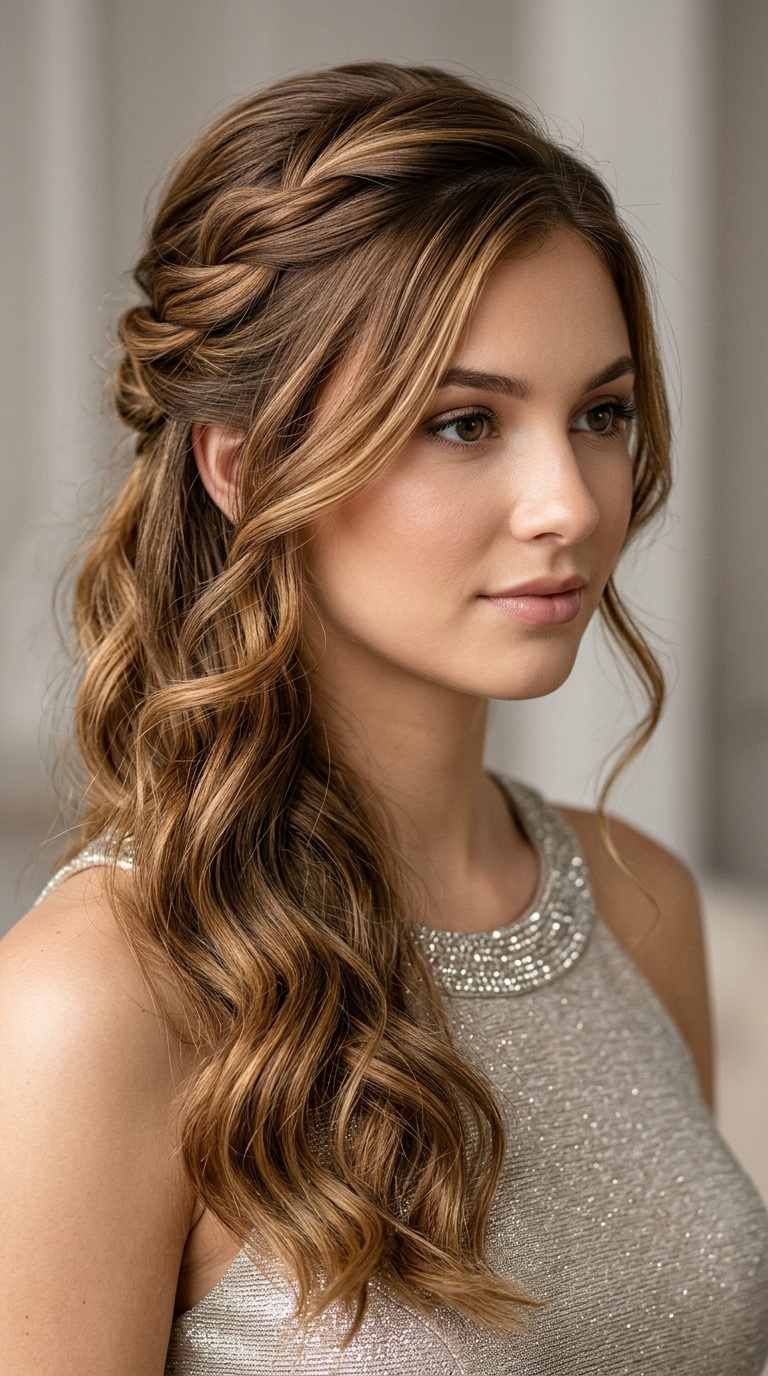 Twisted Side Half-Updo