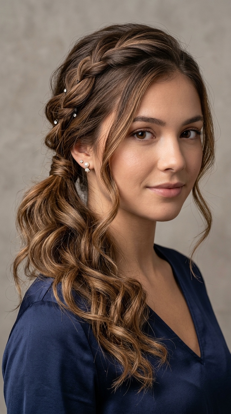 Twisted Side Ponytail with Waves