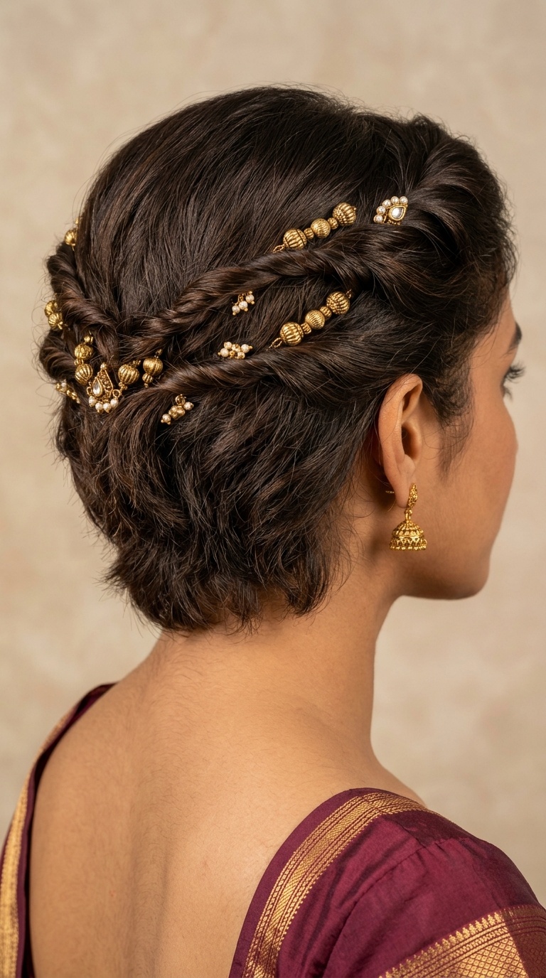 Twisted Tendrils with Gold Beads