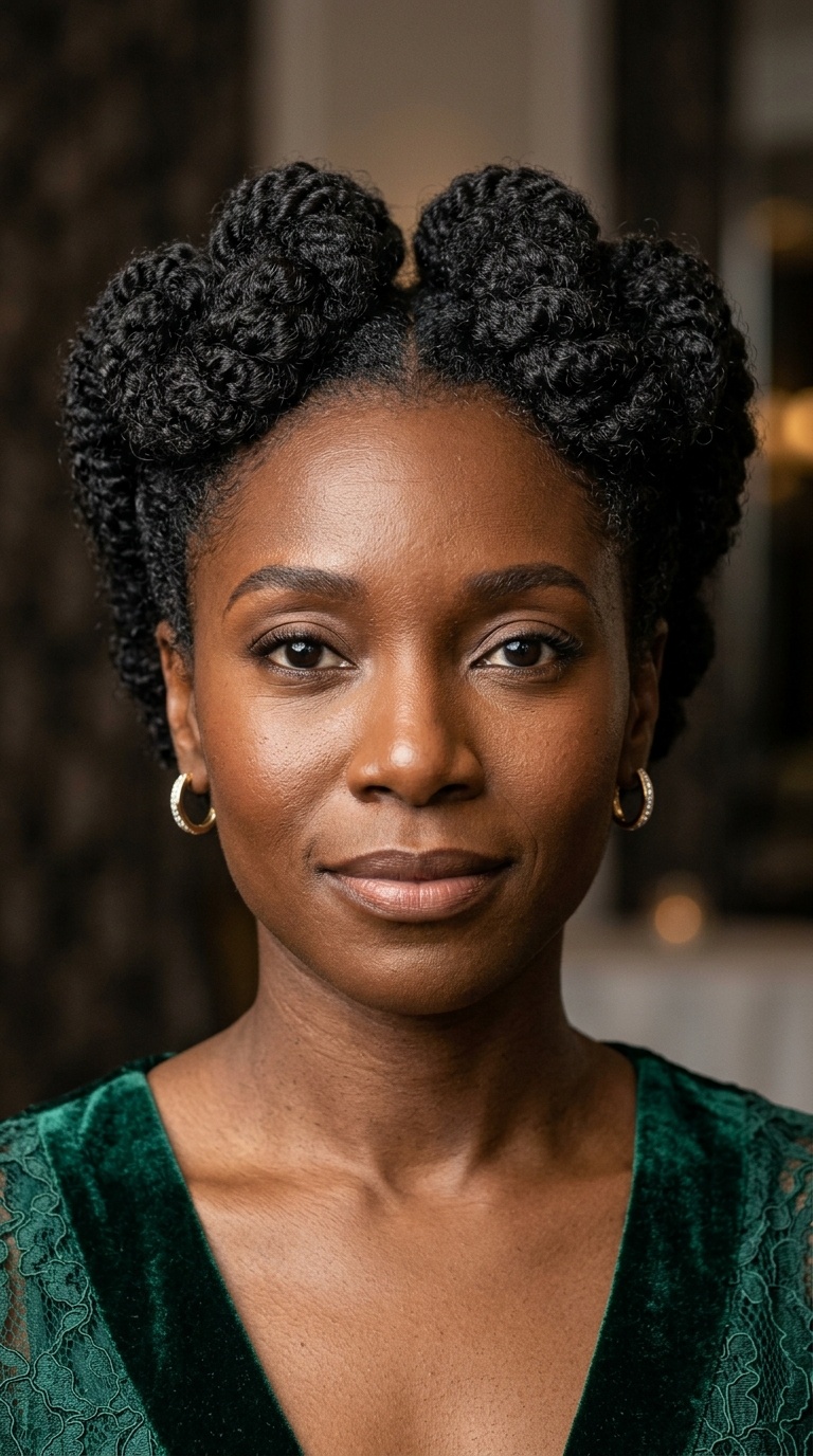 Twisted Victory Rolls for Natural Hair