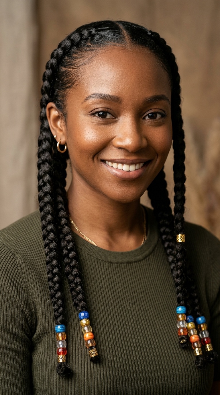 Two Braids with Beaded Ends