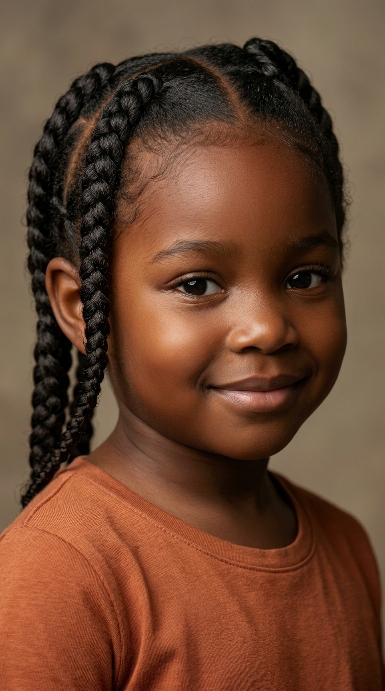 Two Jumbo Cornrows (Dutch Braids)