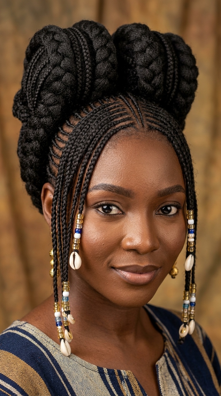 Two Patewo with Fulani Side Braids