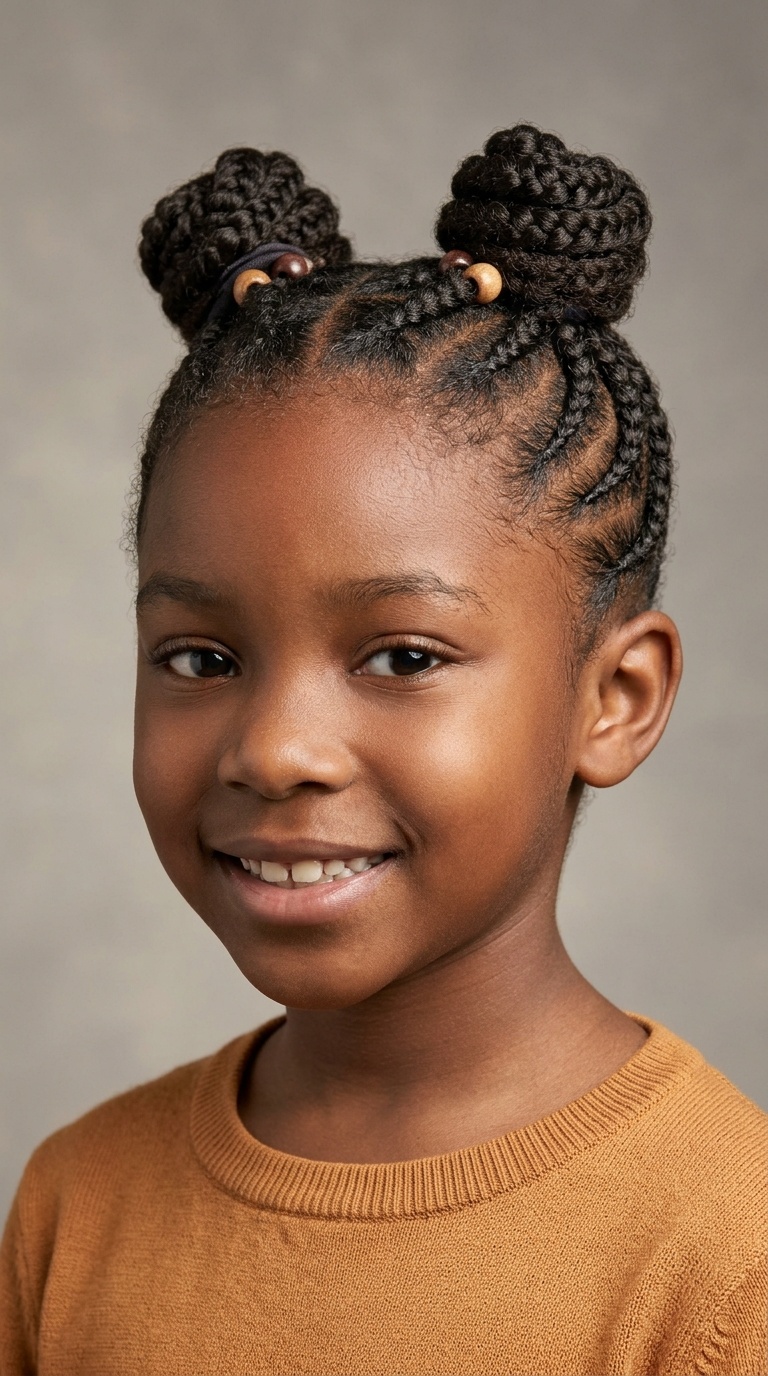 Two Shuku with Side Cornrows
