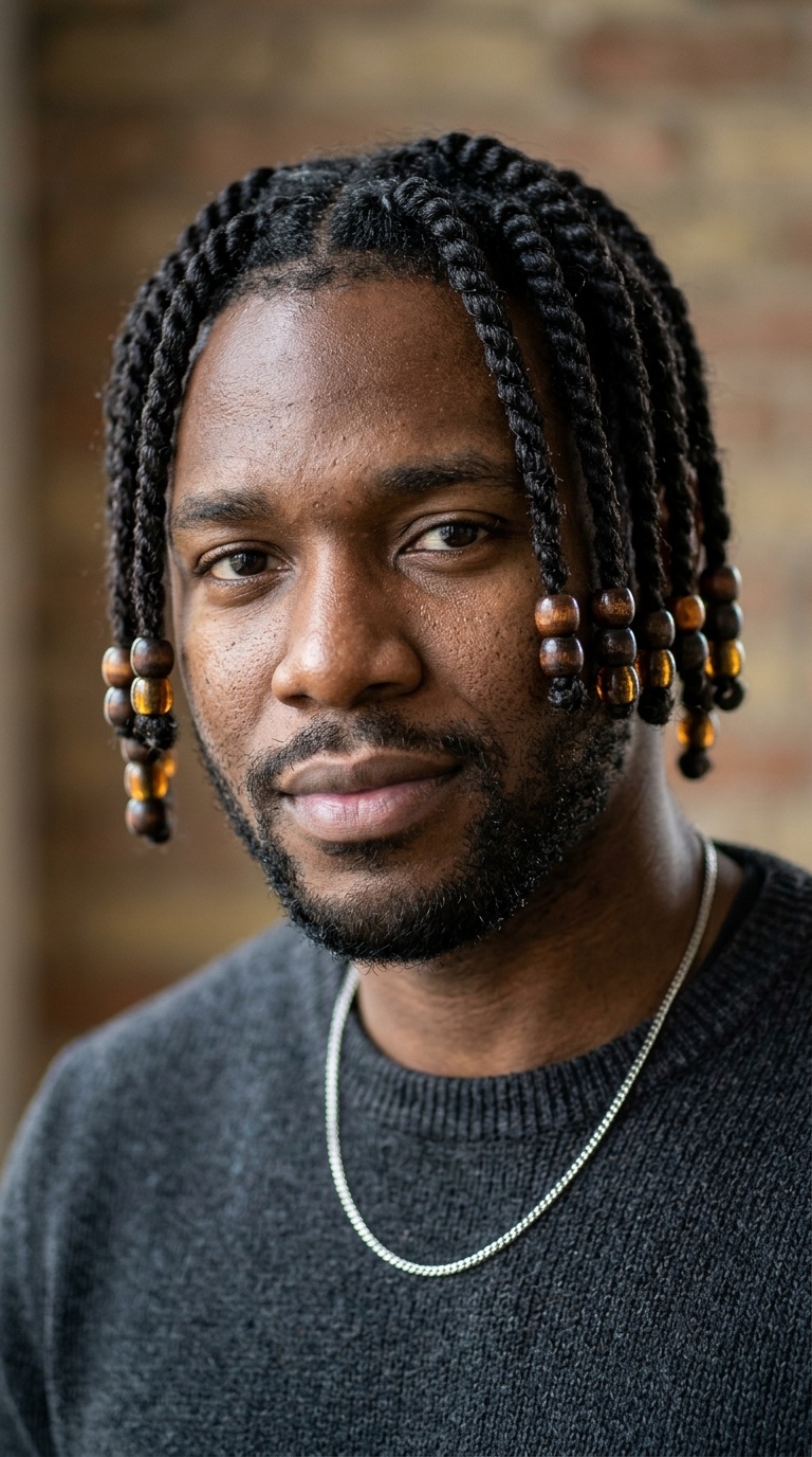 Two-Strand Twists with Beads