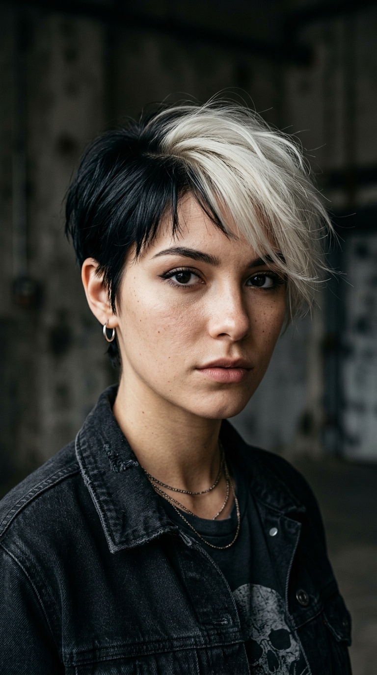 Two-Tone Split Dye Pixie
