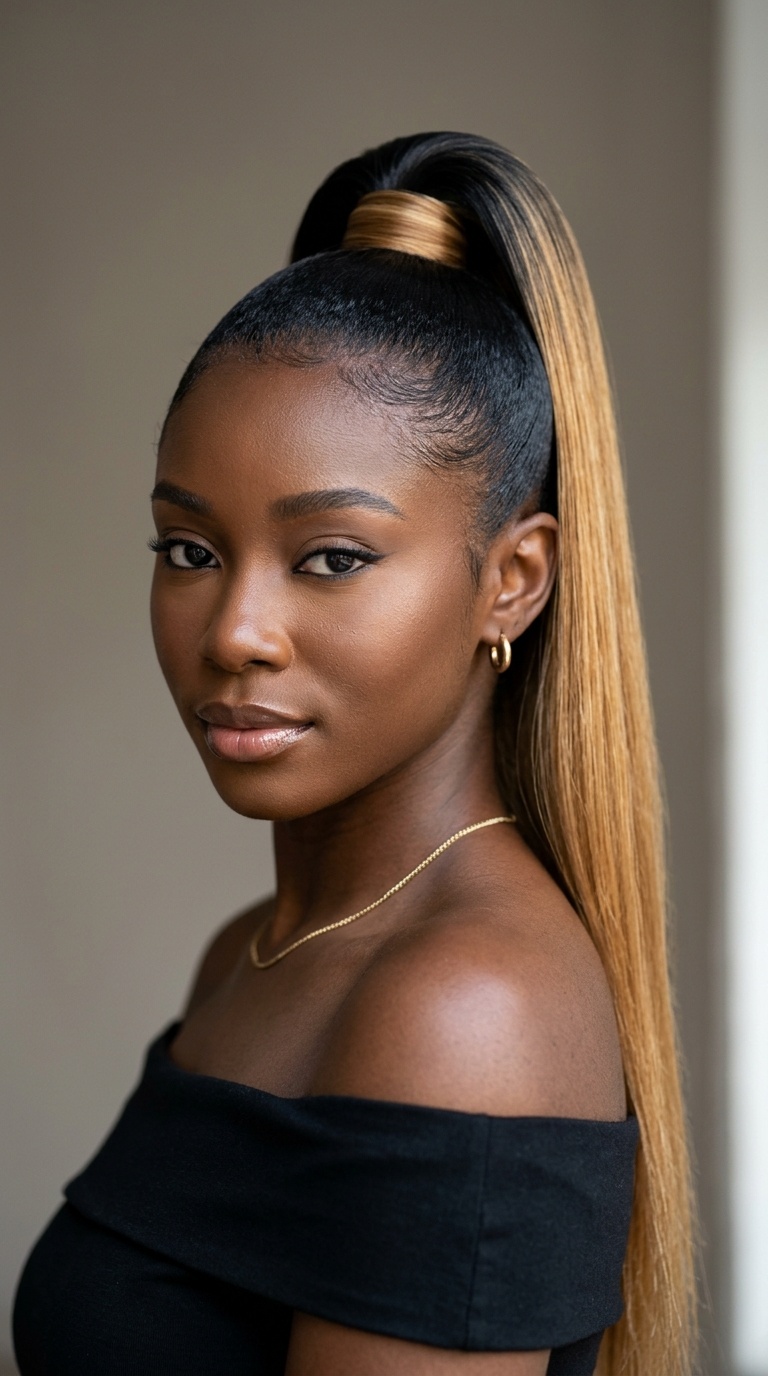 Two-Toned Sleek High Pony